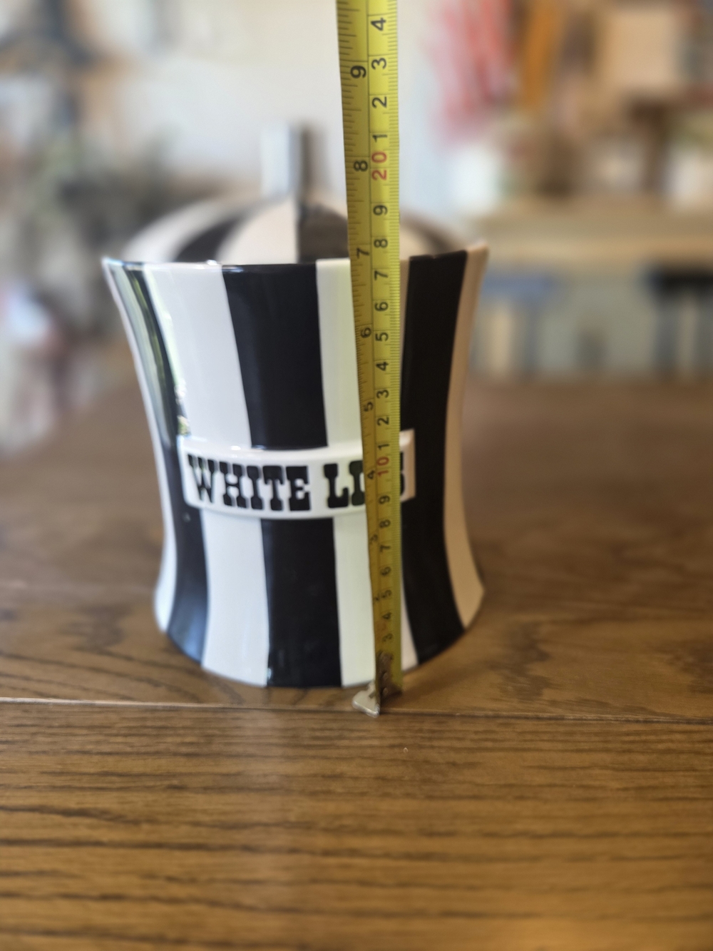 Jonathan Adler Black and White Striped 'White Lies' Canister - Picture 5 of 9